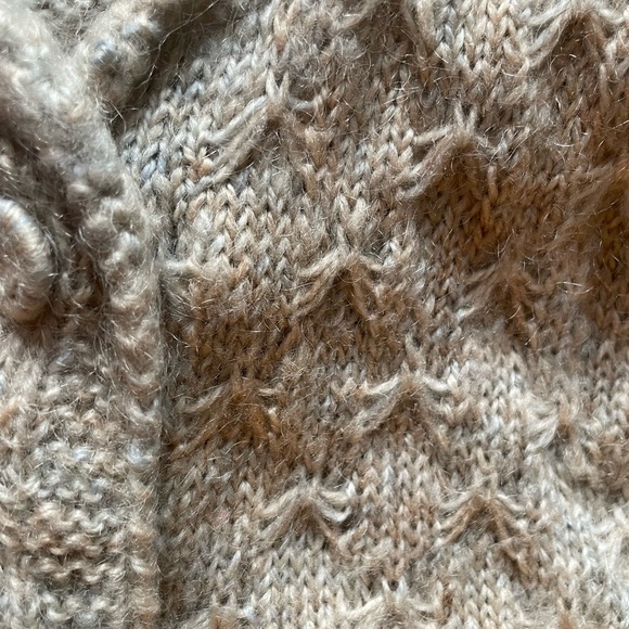 Vintage 90s wool blend hand knit large weave knit sweater vest, GUC, S - Picture 5 of 8